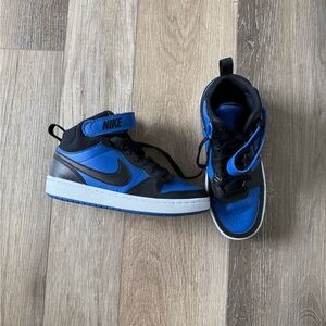 Nike Kids Black and Blue High-Top Sneakers